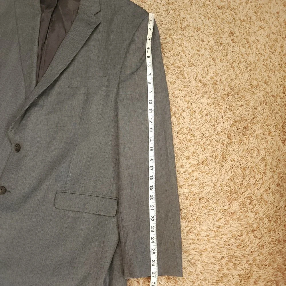Lauren Ralph Lauren Gray Windowpane Mens 50L Blazer Sport Coat